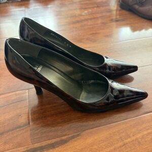 Stuart Weitzman Power Gloss Tortoise Pumps Women's Size 8.5M Spain